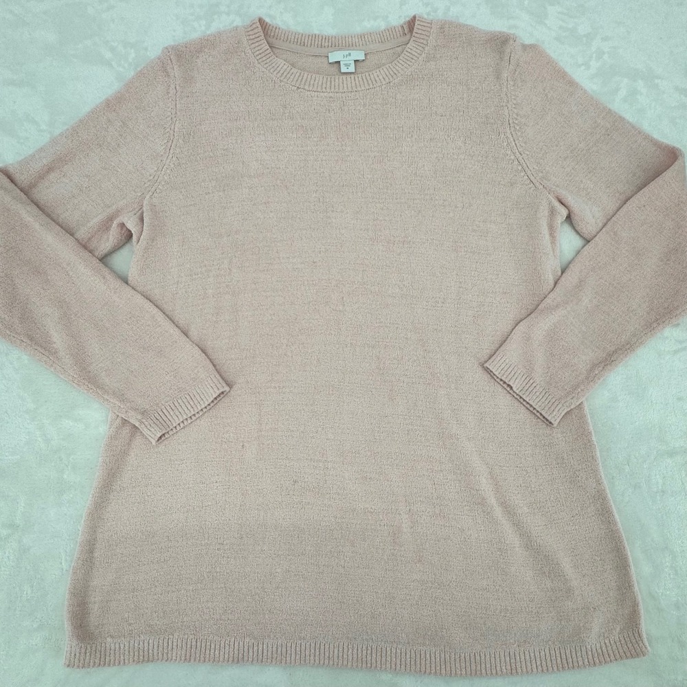 J. Jill Blush Pink Textured Knit Crew Neck Soft Pullover Sweater Womans Medium